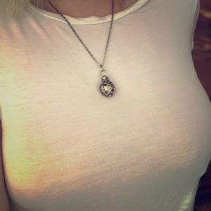 Charm bell locket necklace